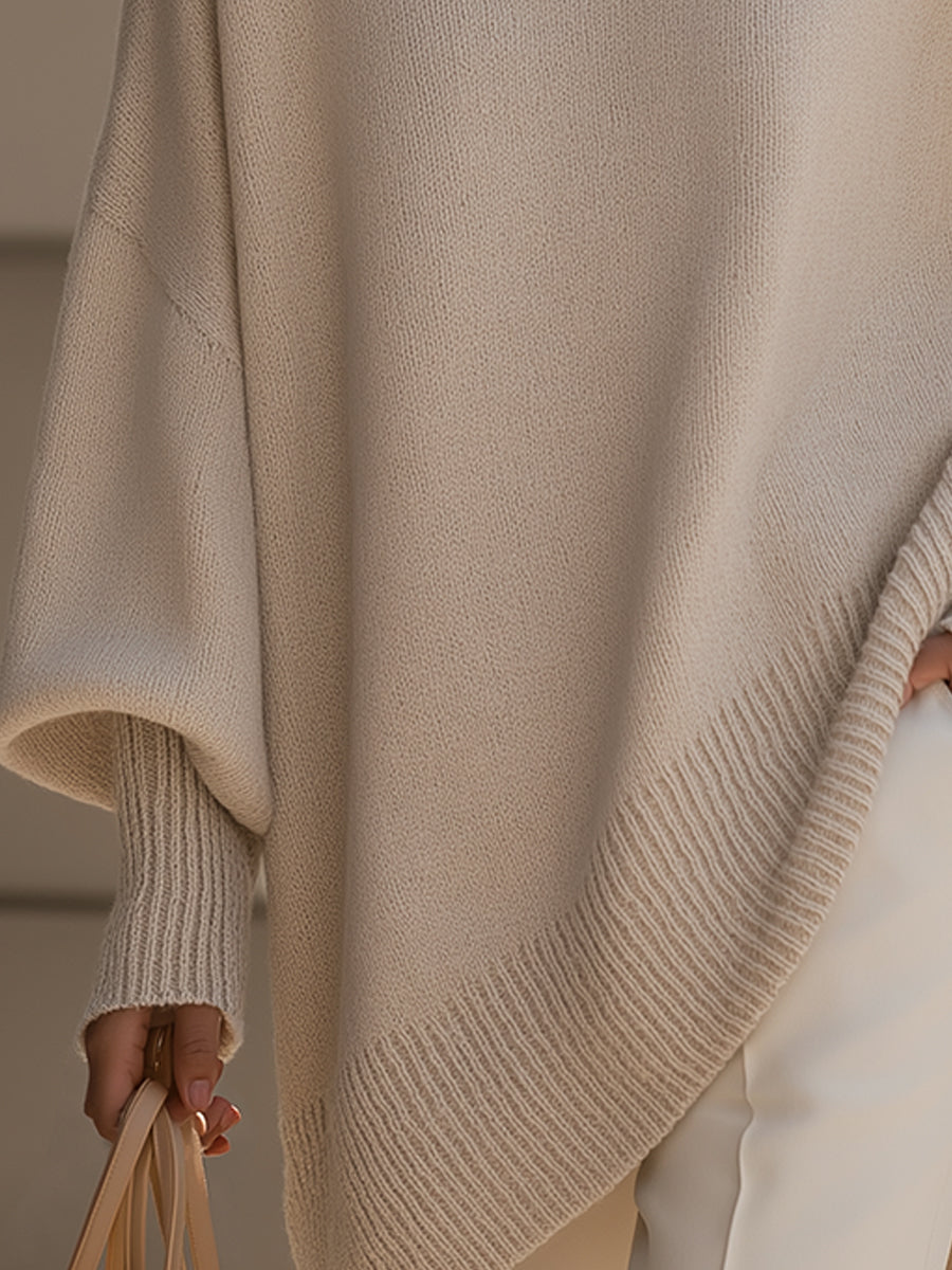 Bea - Pull Poncho Beige Chic