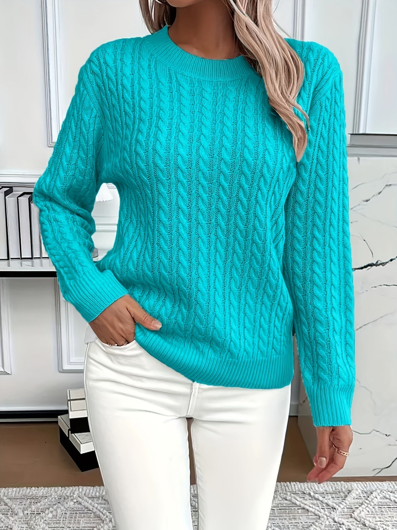 Lena – Pull en tricot à torsades pour femme