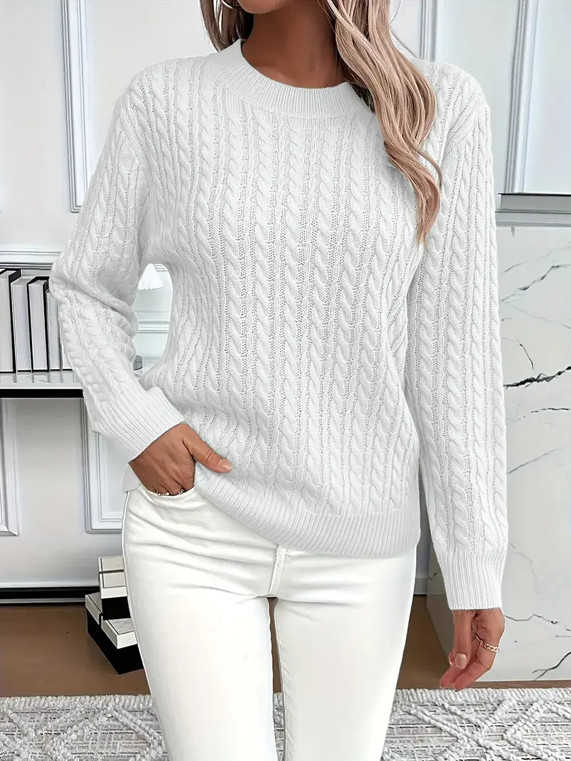 Lena – Pull en tricot à torsades pour femme