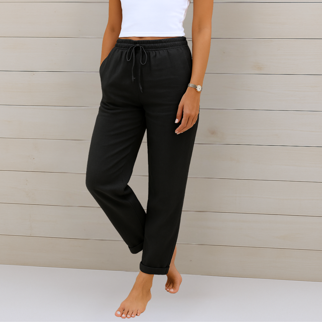 Susy - Pantalons Stretch en Lin Respirant Premium