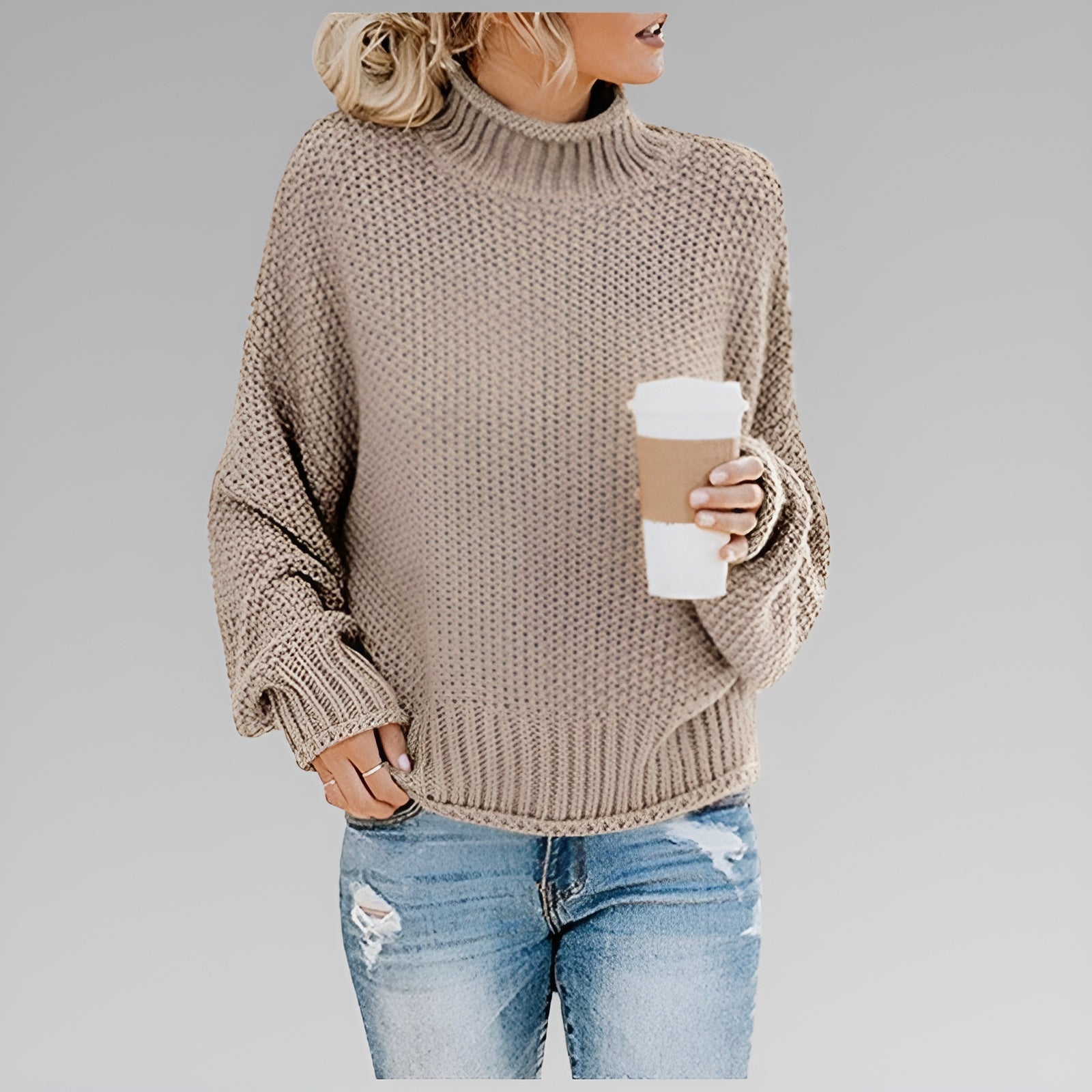 Amy - Pull Roulé Contemporain et Chaud