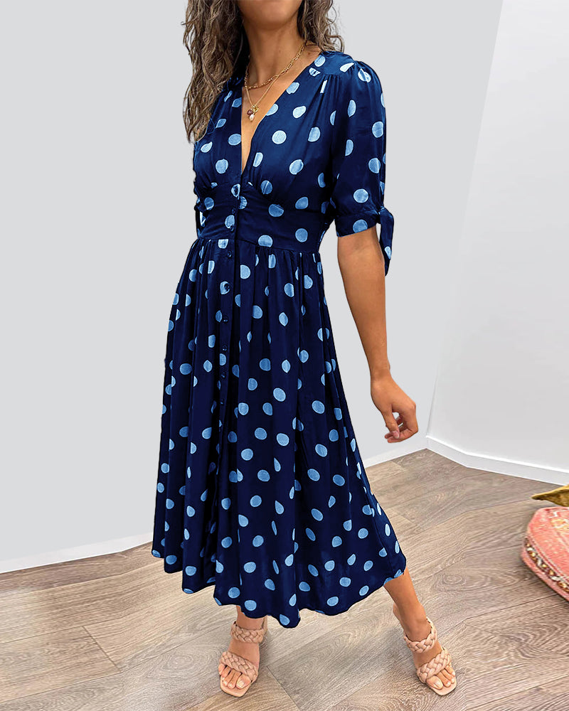 Miley - Robe V-Cou à Pois