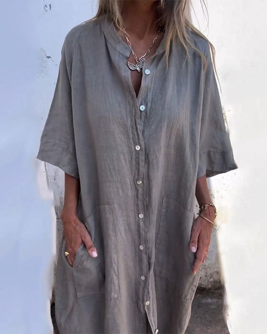 Melanie - Robe Chemise Décontractée Style Ibiza