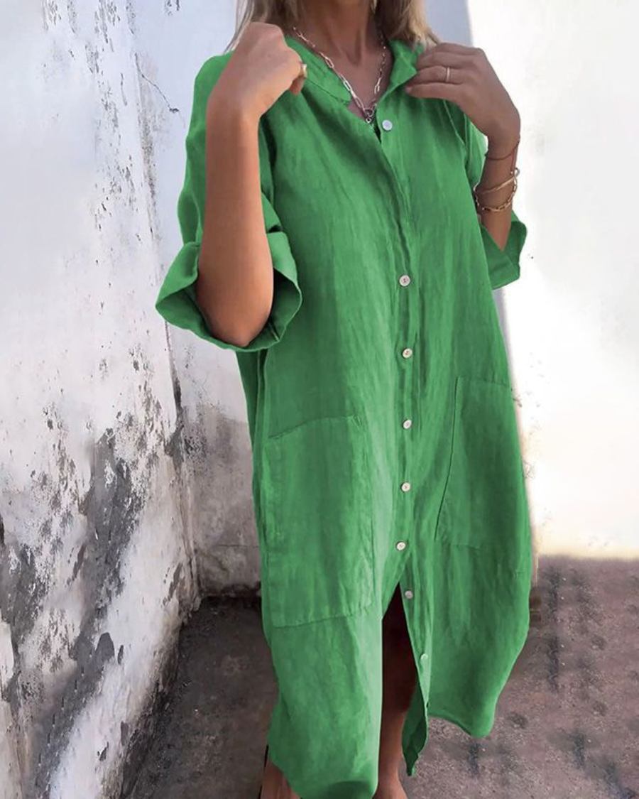 Melanie - Robe Chemise Décontractée Style Ibiza