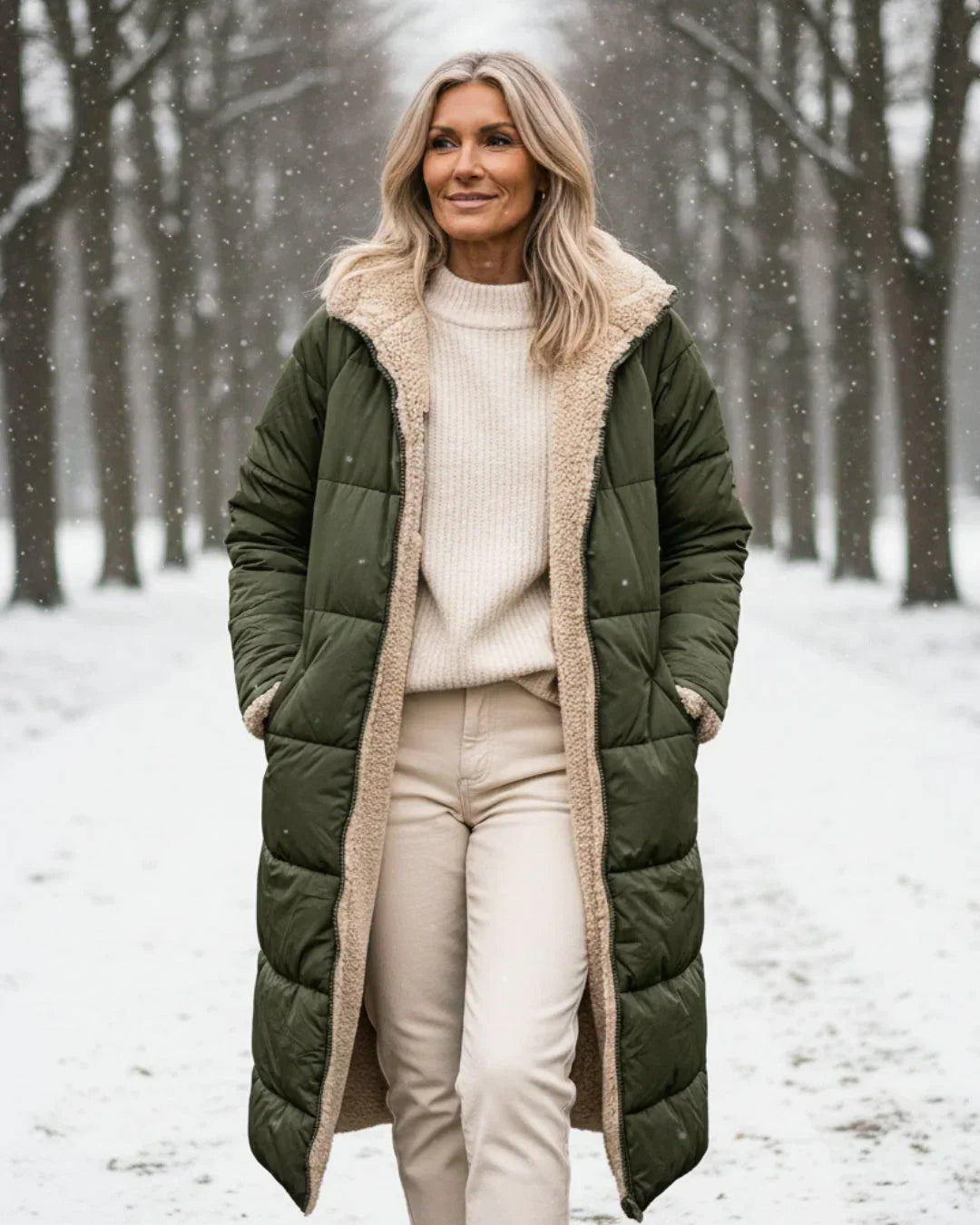 Layla - Manteau Long Réversible Élégant