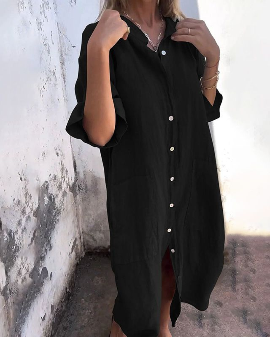 Melanie - Robe Chemise Décontractée Style Ibiza