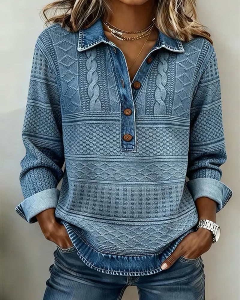 Sofia - Pull Décontracté Denim