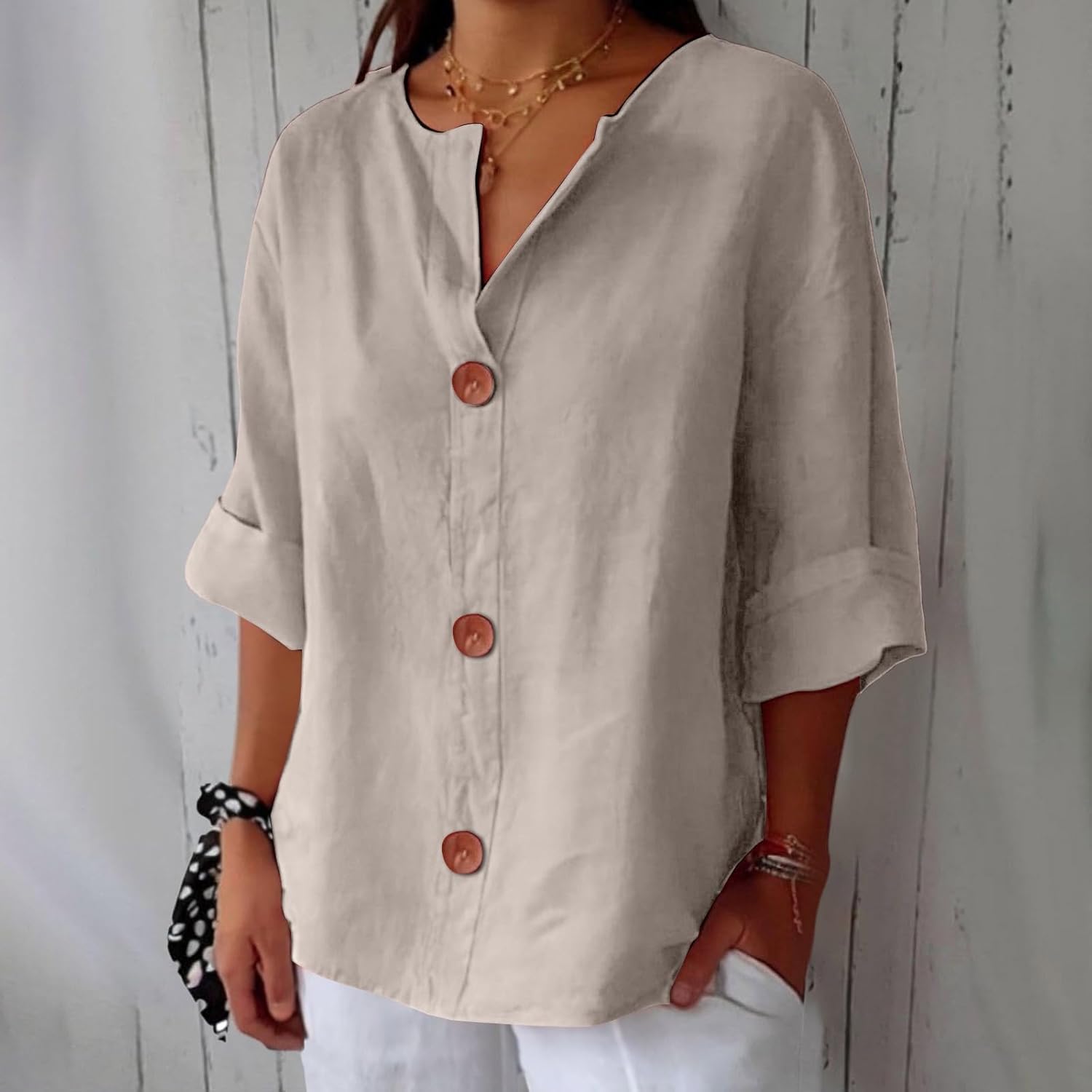 Clara - Blouse en Lin Décontractée