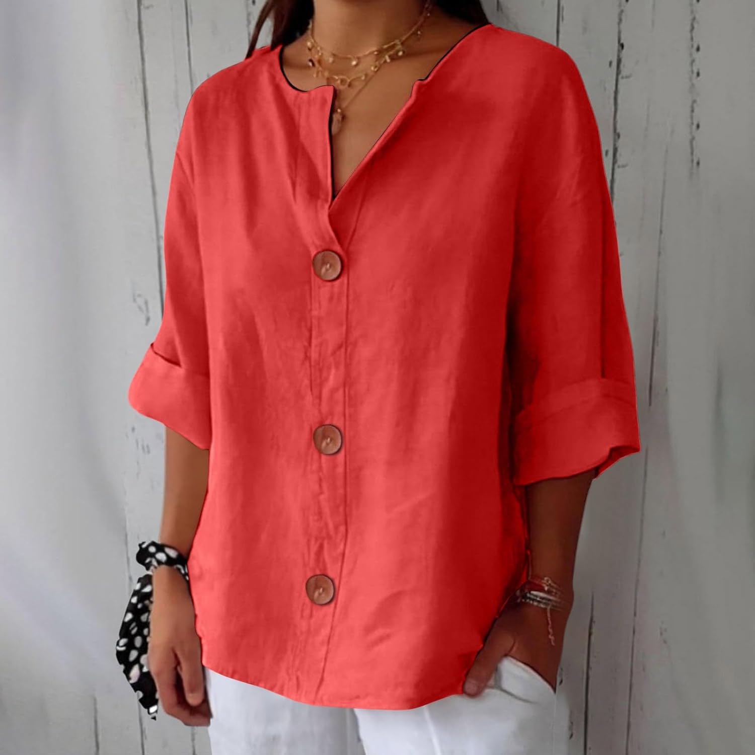 Clara - Blouse en Lin Décontractée