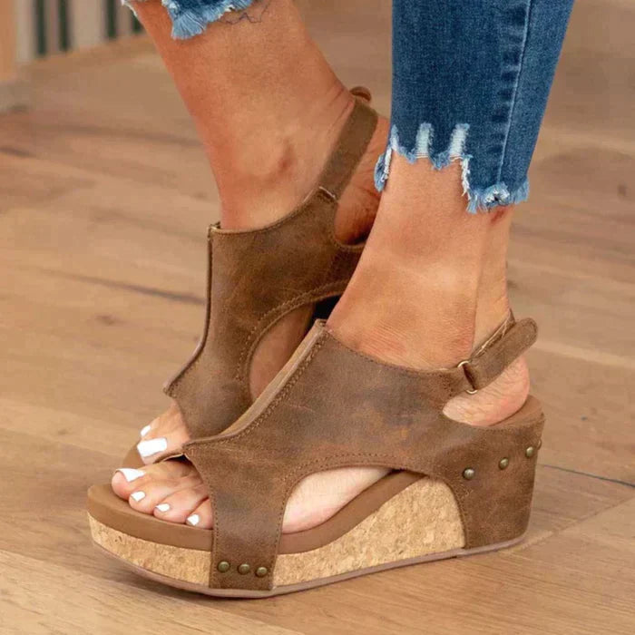 Nicole - Sandales Compensées Élégantes