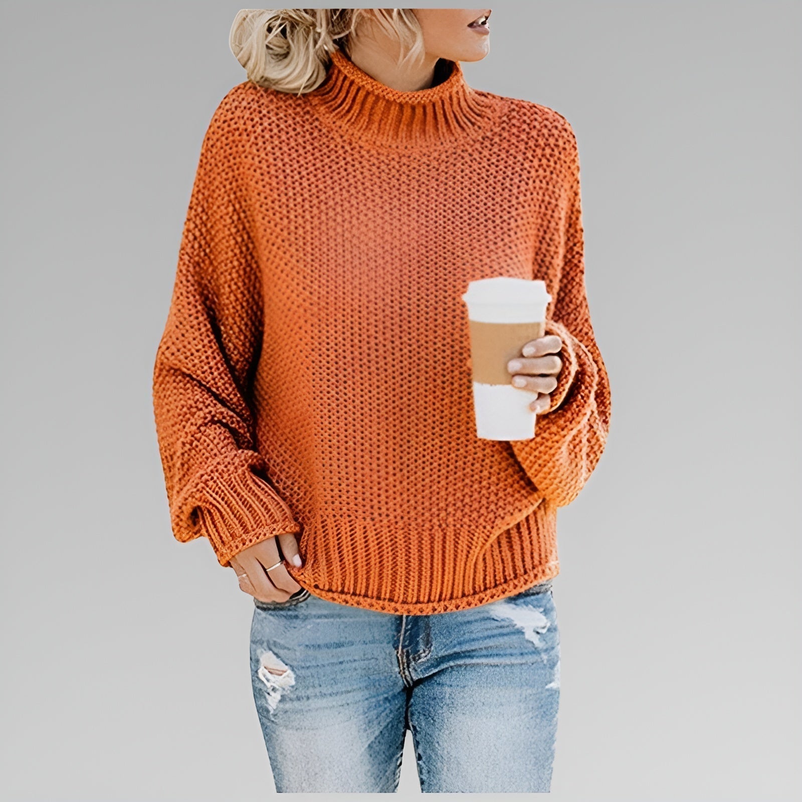 Amy - Pull Roulé Contemporain et Chaud