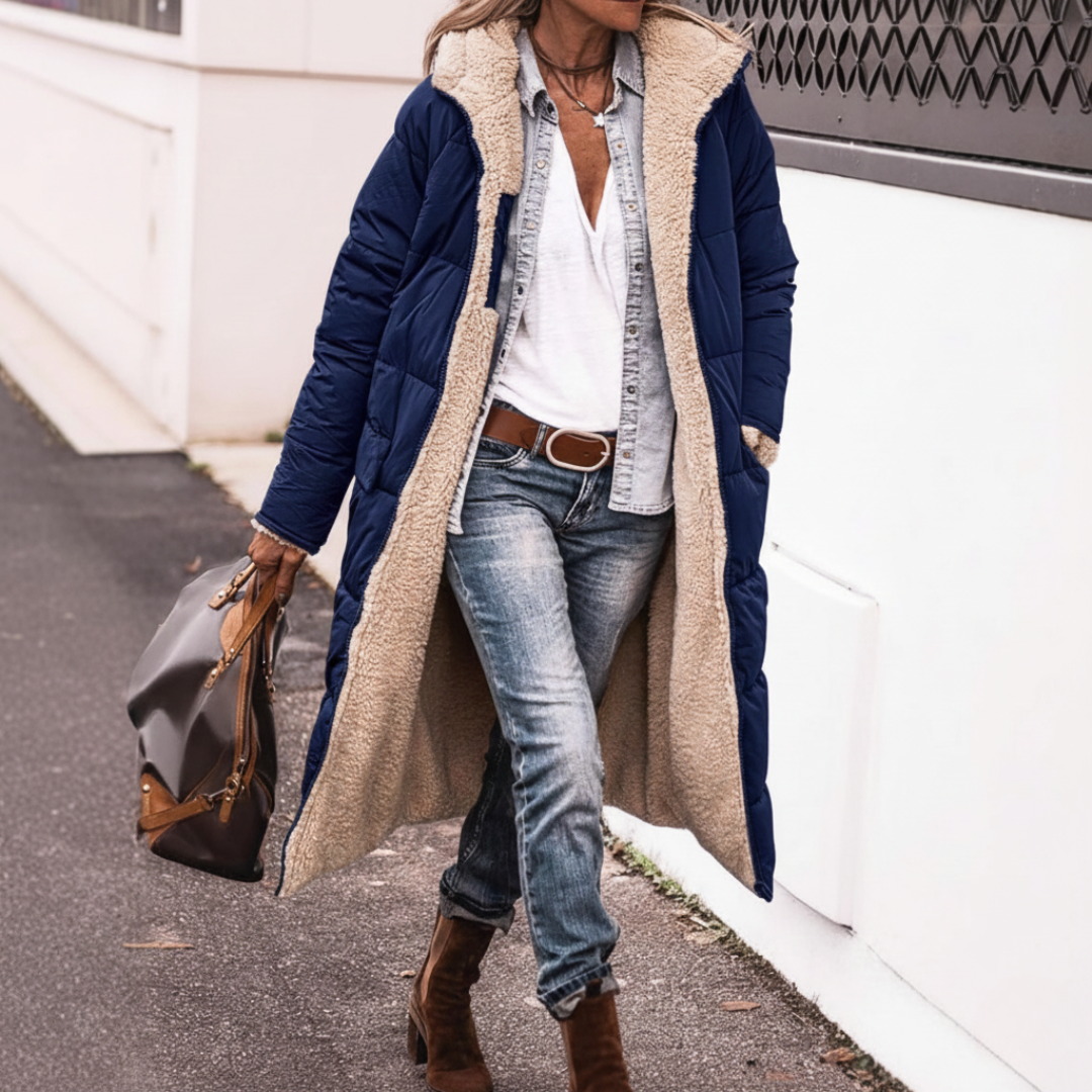 Layla - Manteau Long Réversible Élégant