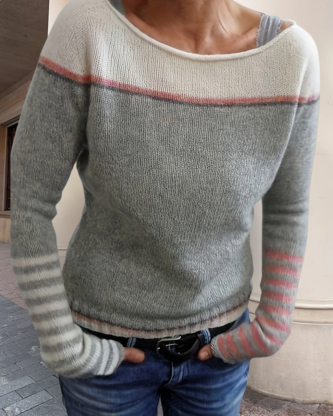 Katharina – Pull Rayé à Manches Longues