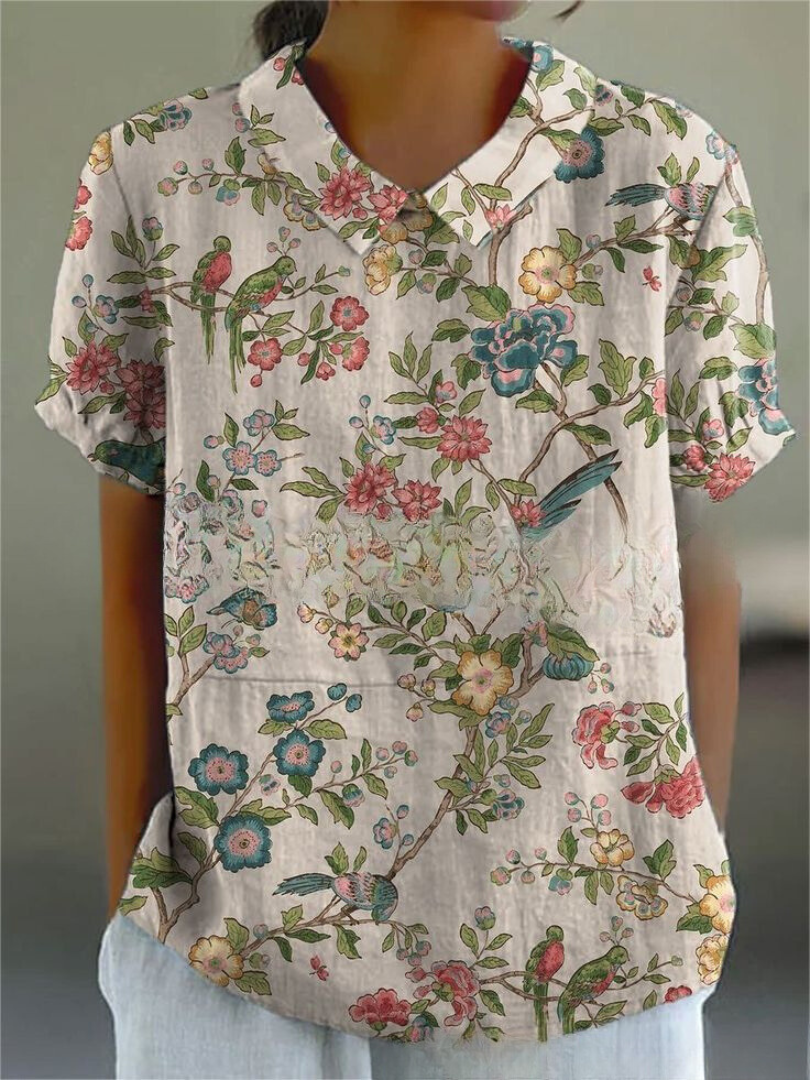 Sofia - Chemise Fleurie Élégante