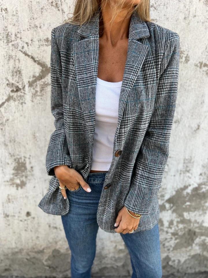 Fleur - Manteau À Carreaux Élégant