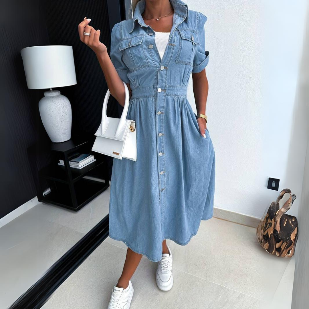 Celina - Élégante Robe En Jean