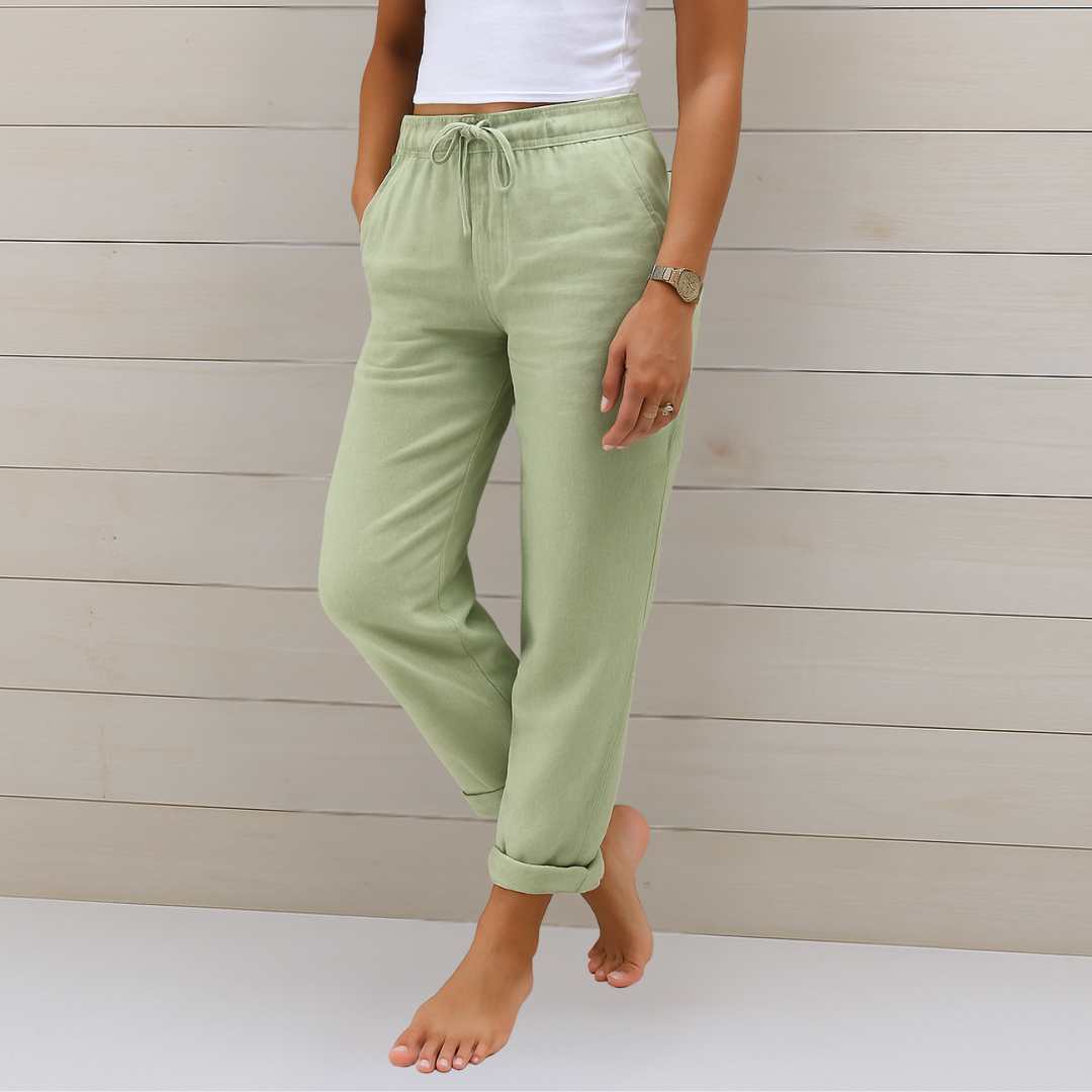 Susy - Pantalons Stretch en Lin Respirant Premium