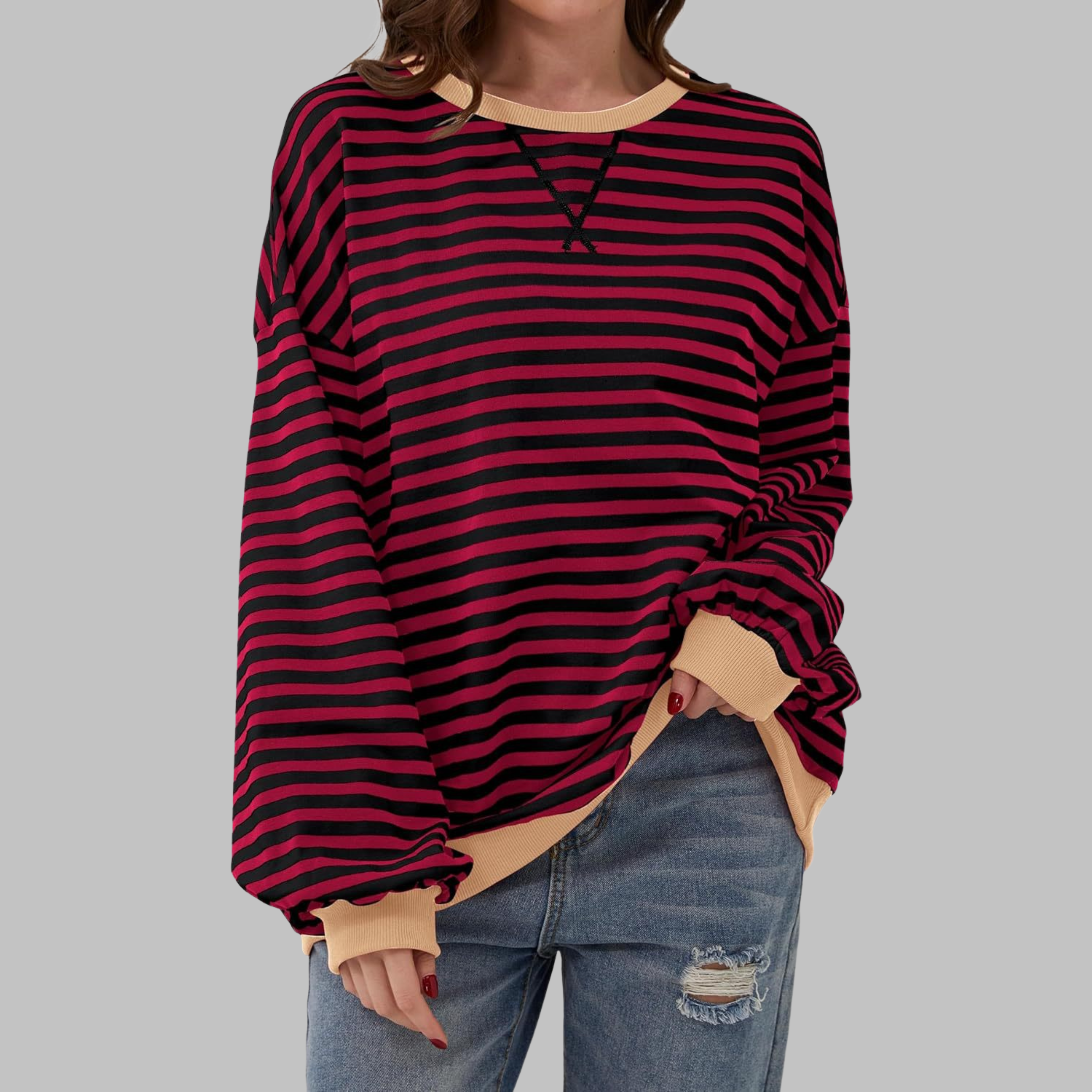 Chloe - Pull Rayé Décontracté