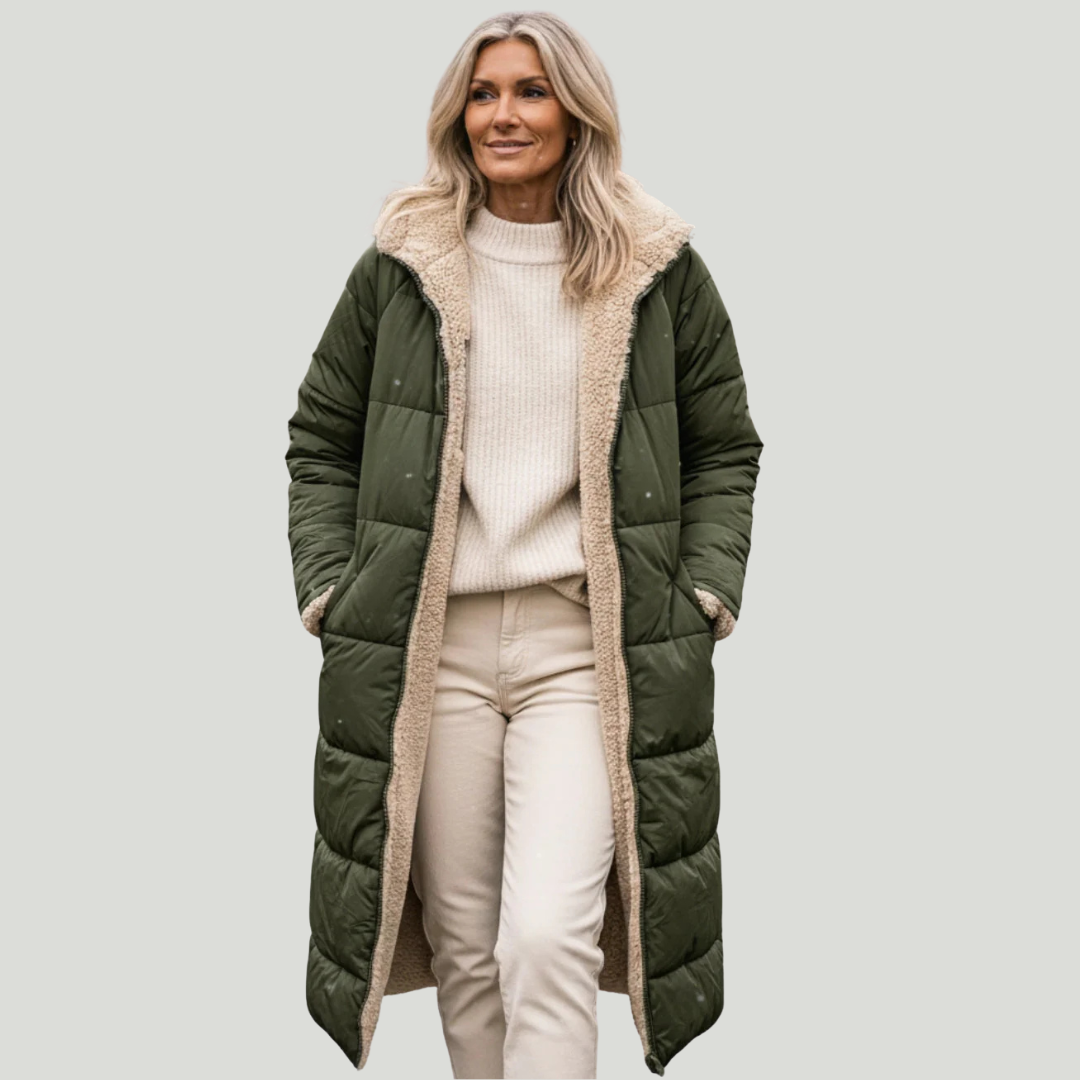 Layla - Manteau Long Réversible Élégant