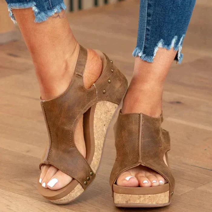Nicole - Sandales Compensées Élégantes