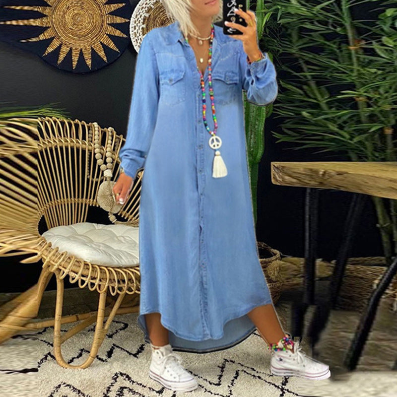 Yara - Élégante Robe Maxi en Denim