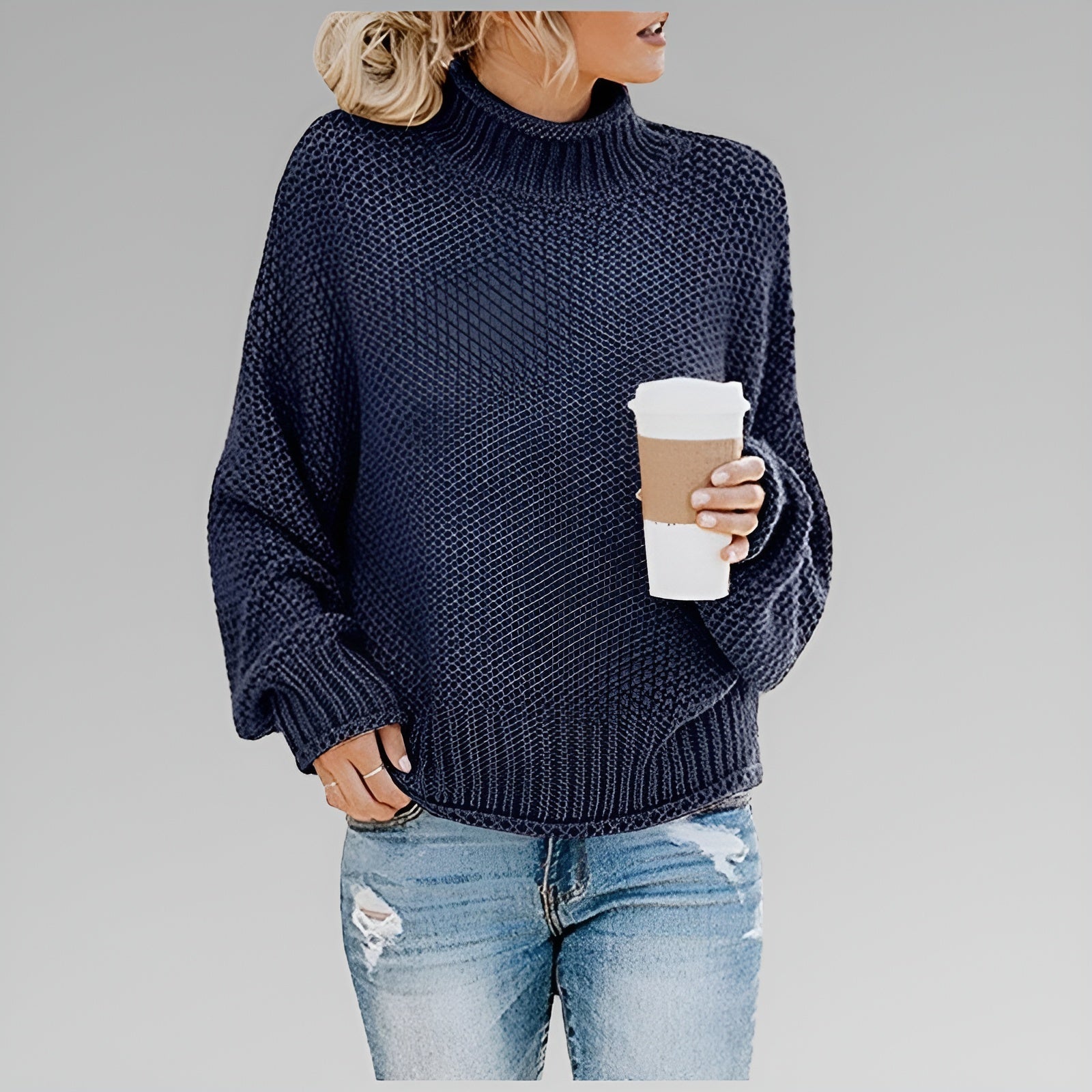 Amy - Pull Roulé Contemporain et Chaud