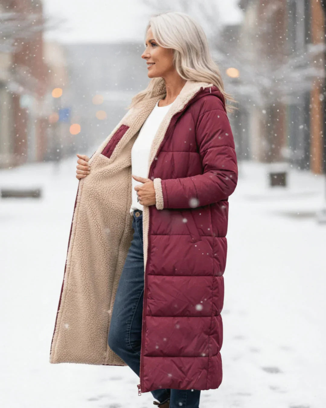 Layla - Manteau Long Réversible Élégant