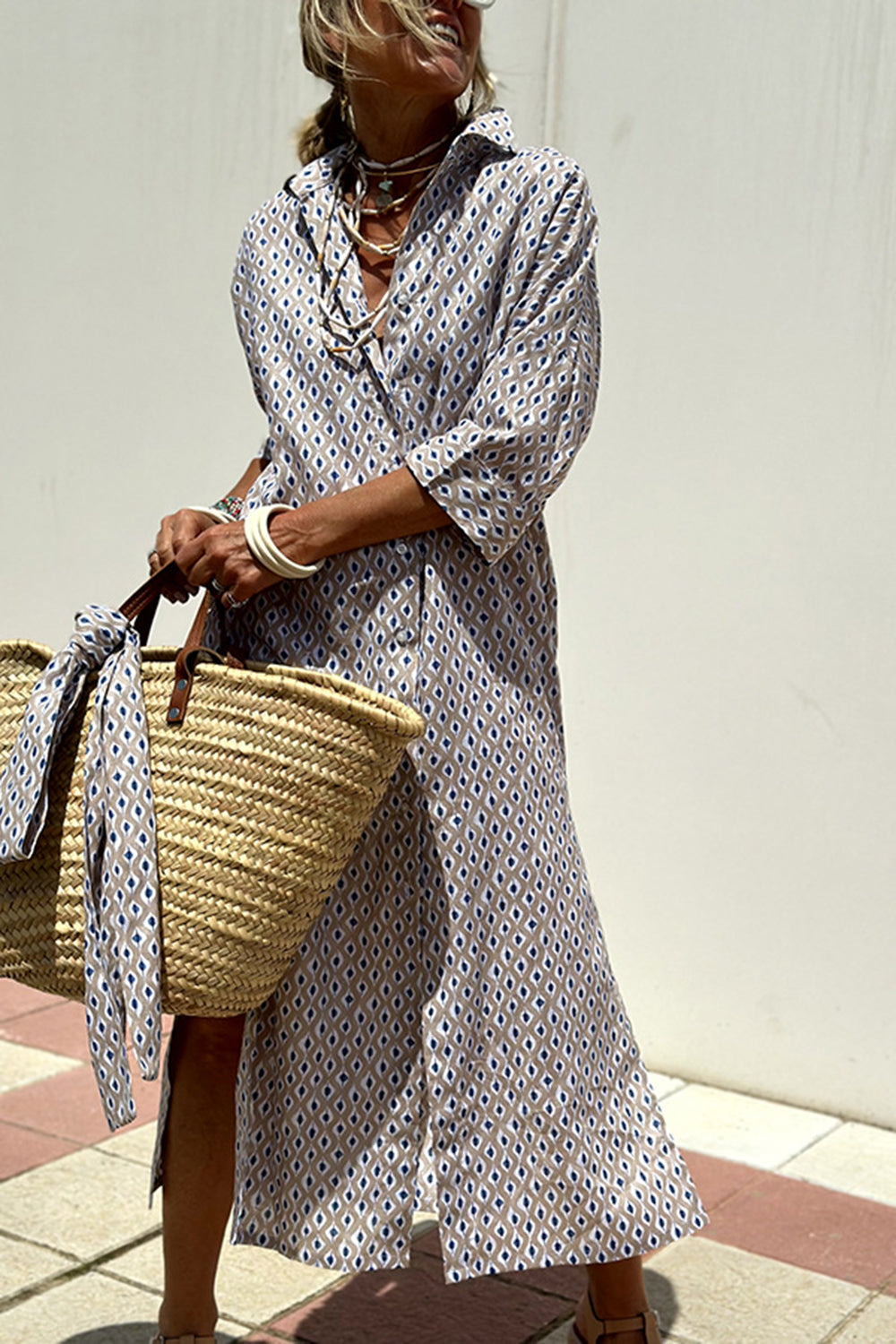 Anne - Élégante robe chemise à carreaux