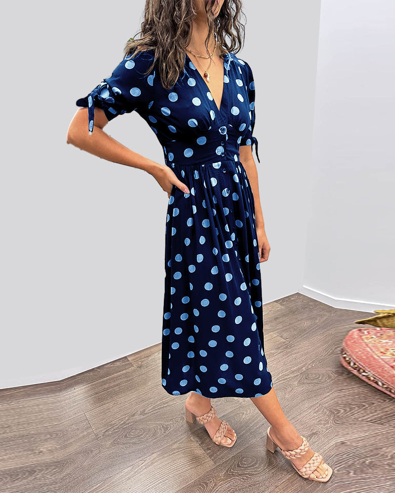 Miley - Robe V-Cou à Pois