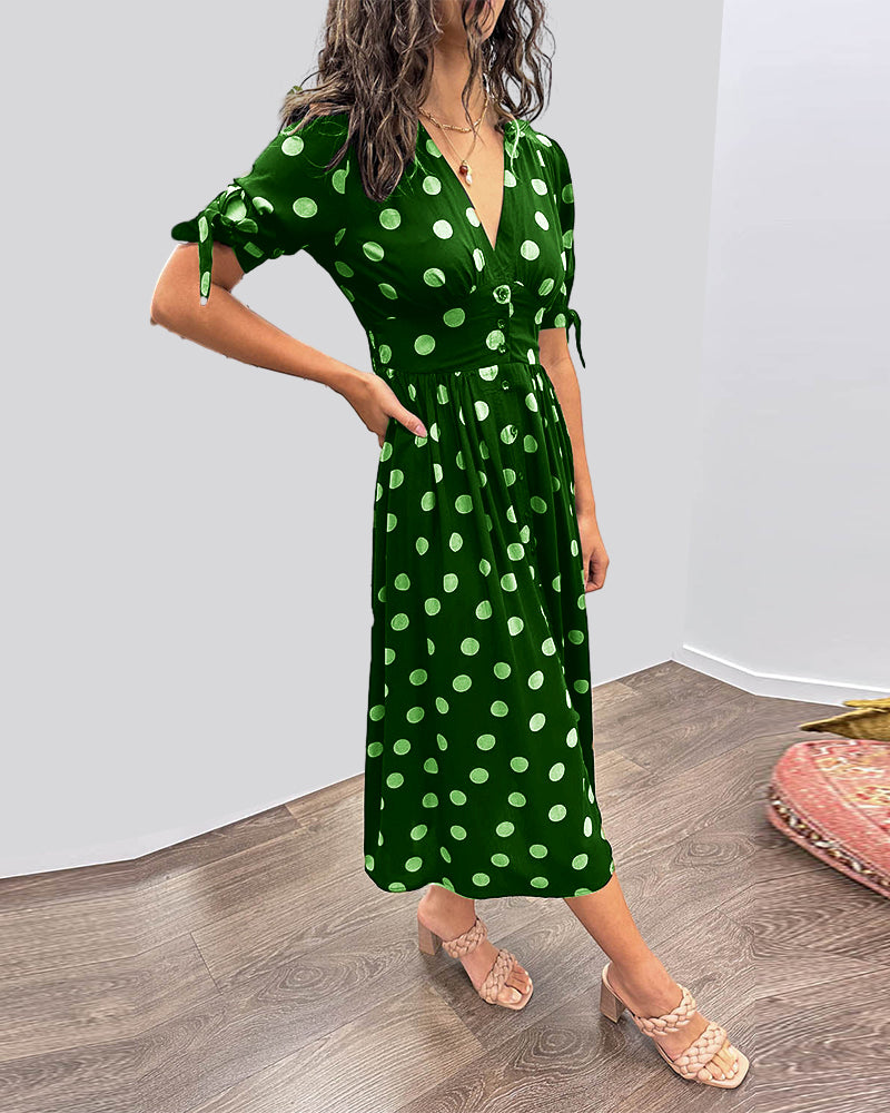 Miley - Robe V-Cou à Pois