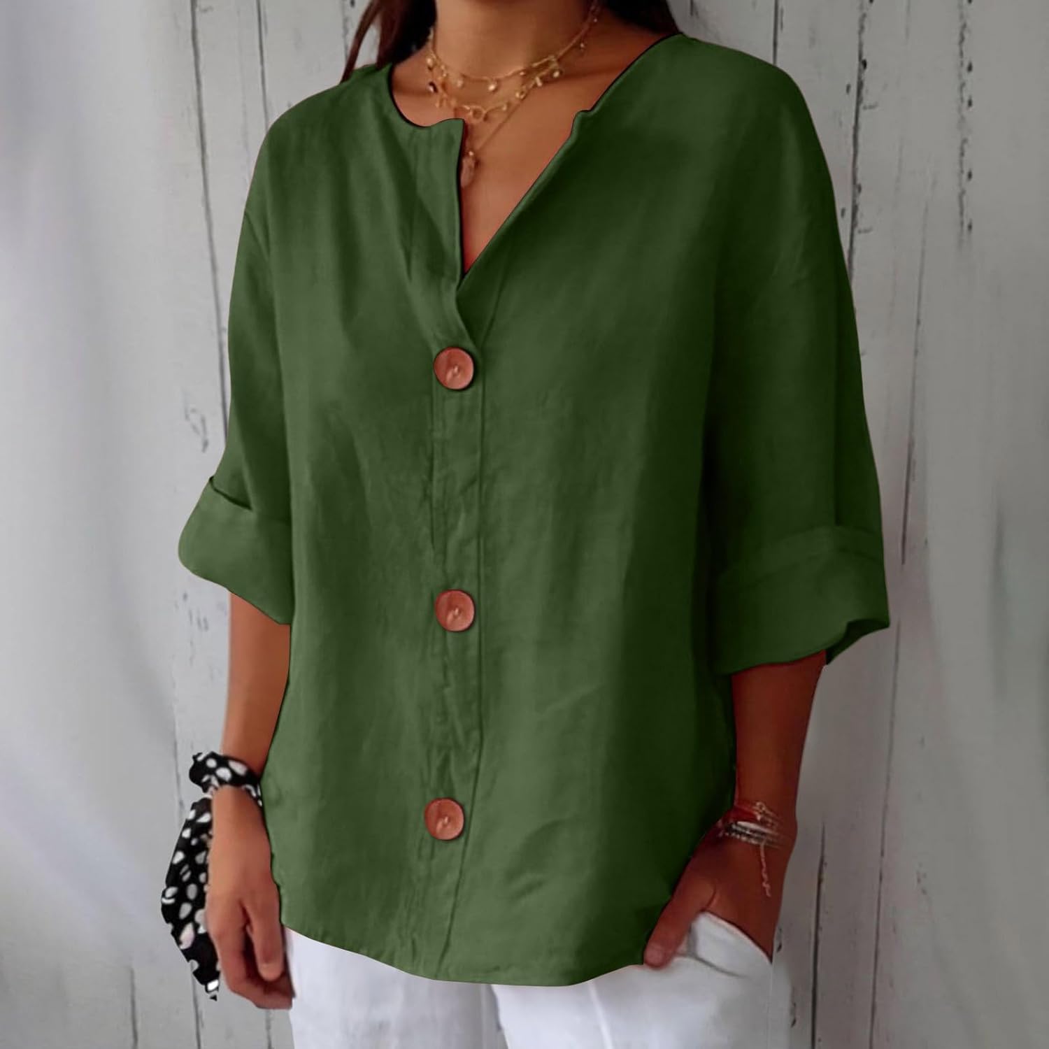Clara - Blouse en Lin Décontractée