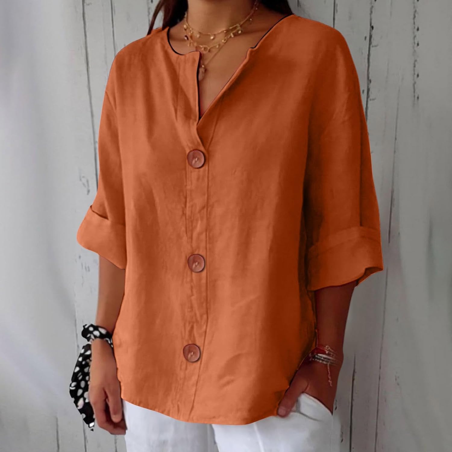 Clara - Blouse en Lin Décontractée