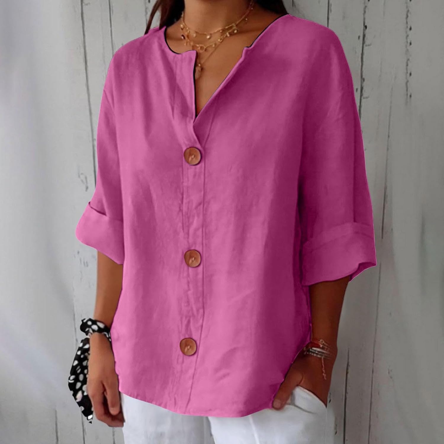 Clara - Blouse en Lin Décontractée