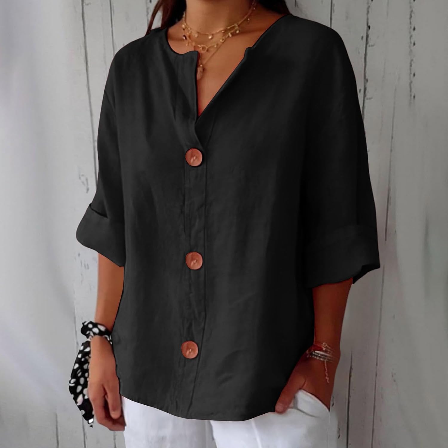 Clara - Blouse en Lin Décontractée