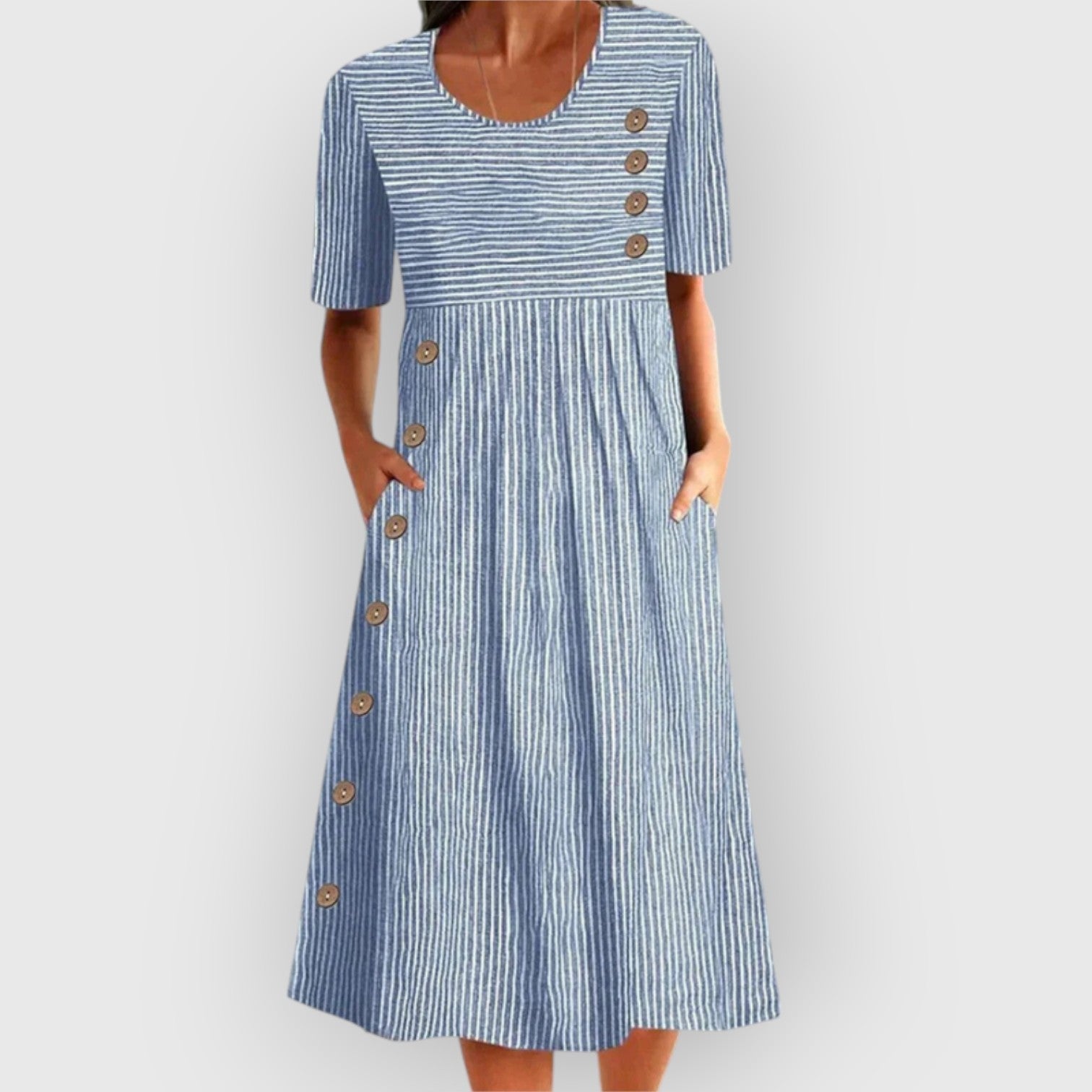 Mirone - Robe midi à rayures en coton