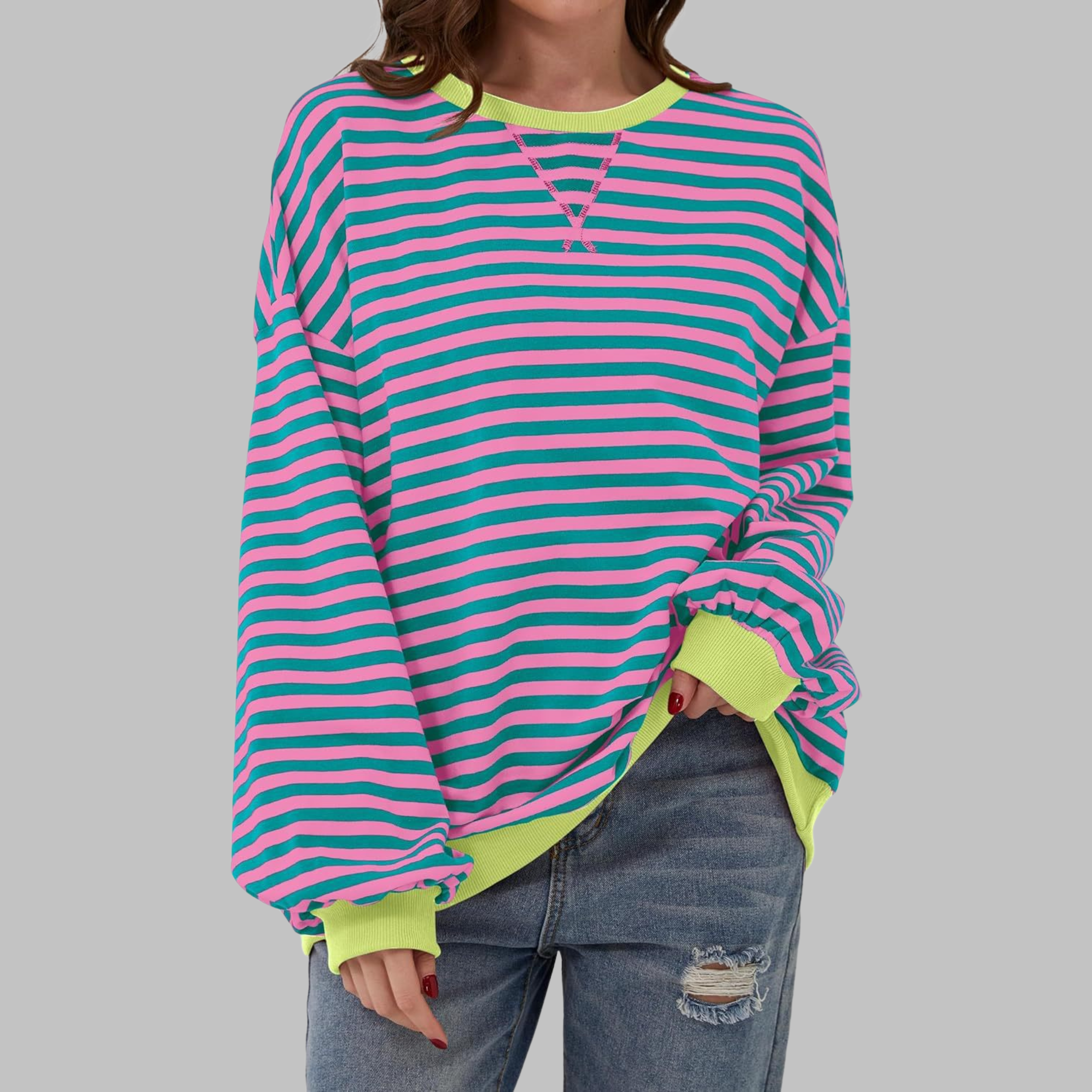 Chloe - Pull Rayé Décontracté