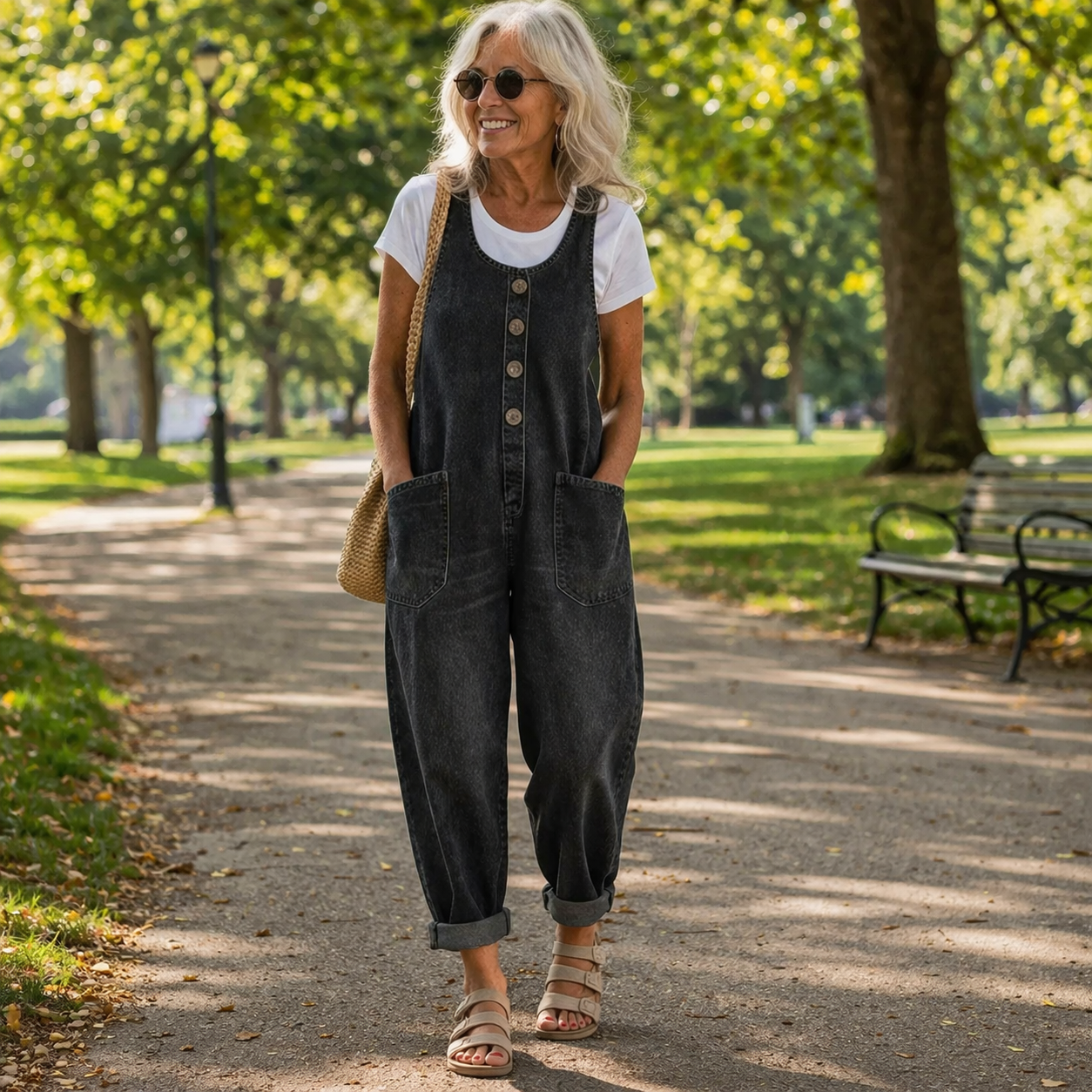 Lenna - Combinaison Denim Décontractée