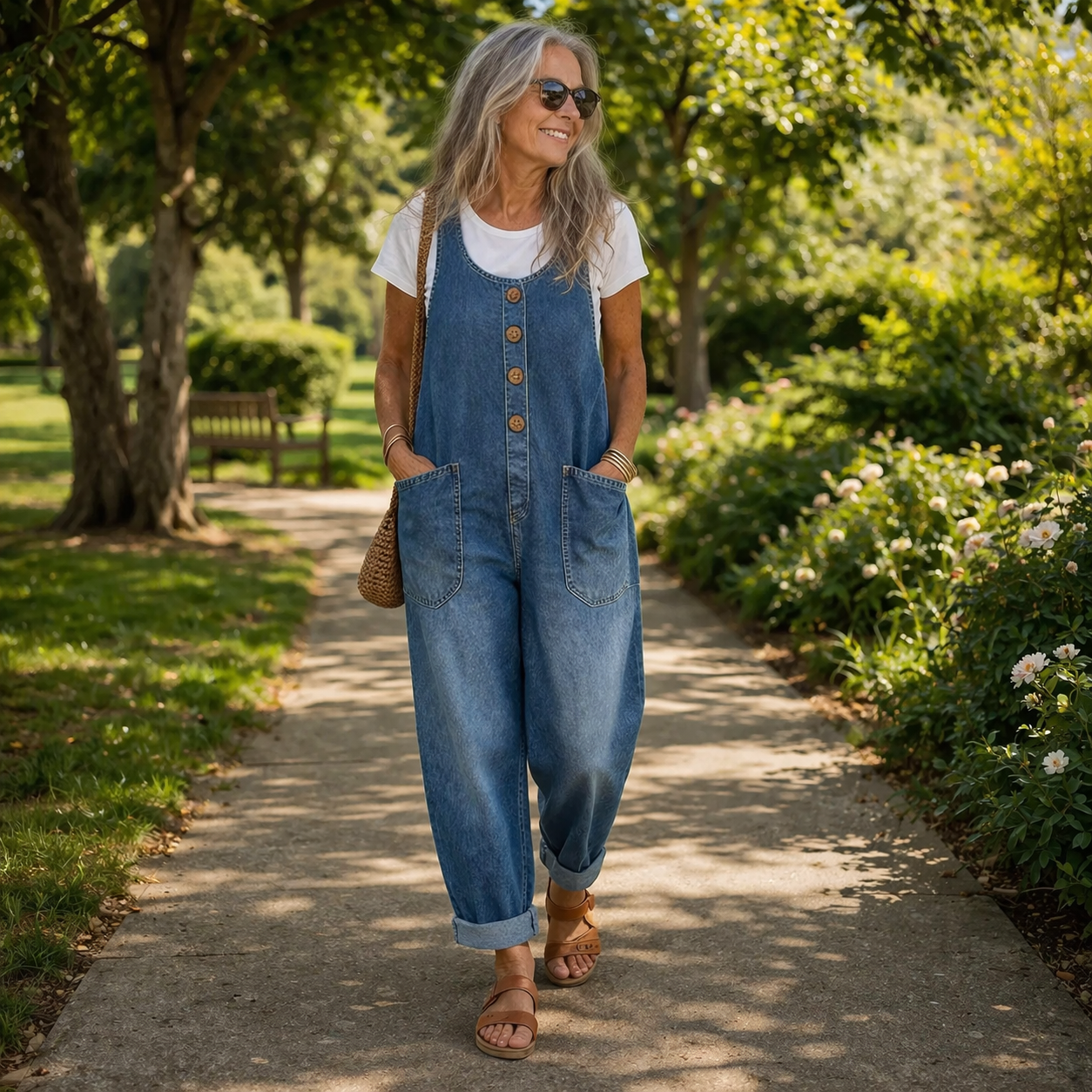 Lenna - Combinaison Denim Décontractée