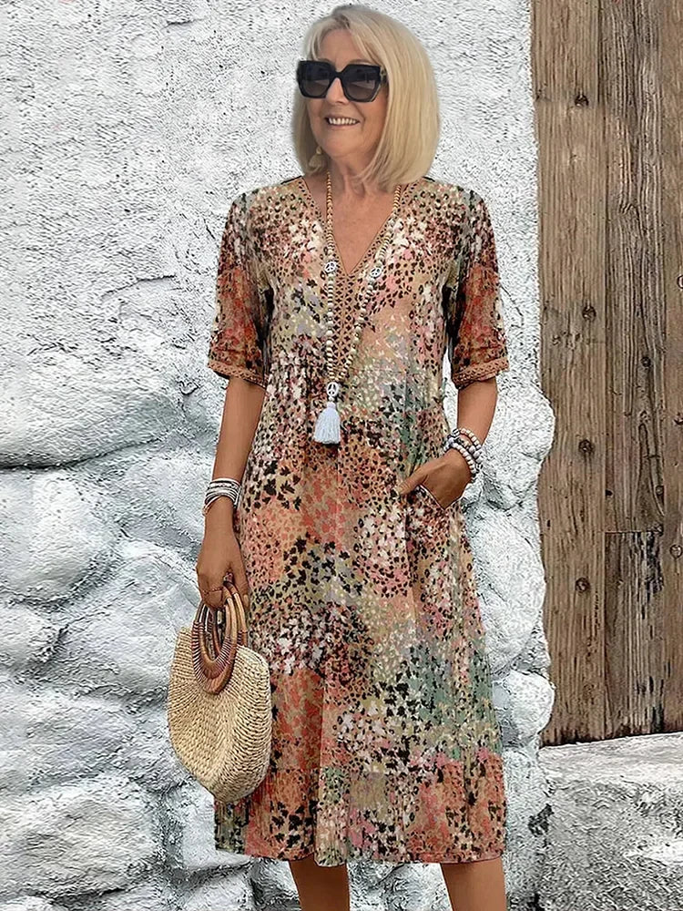 Lina - Robe Midi Éclatante