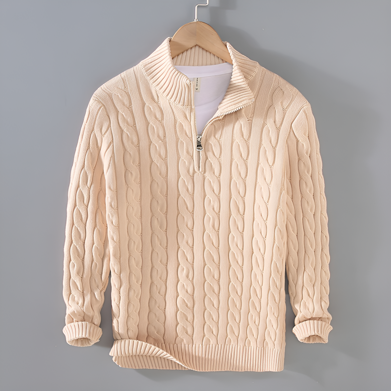 Anthony - Pull Torsadé Demi-Zip