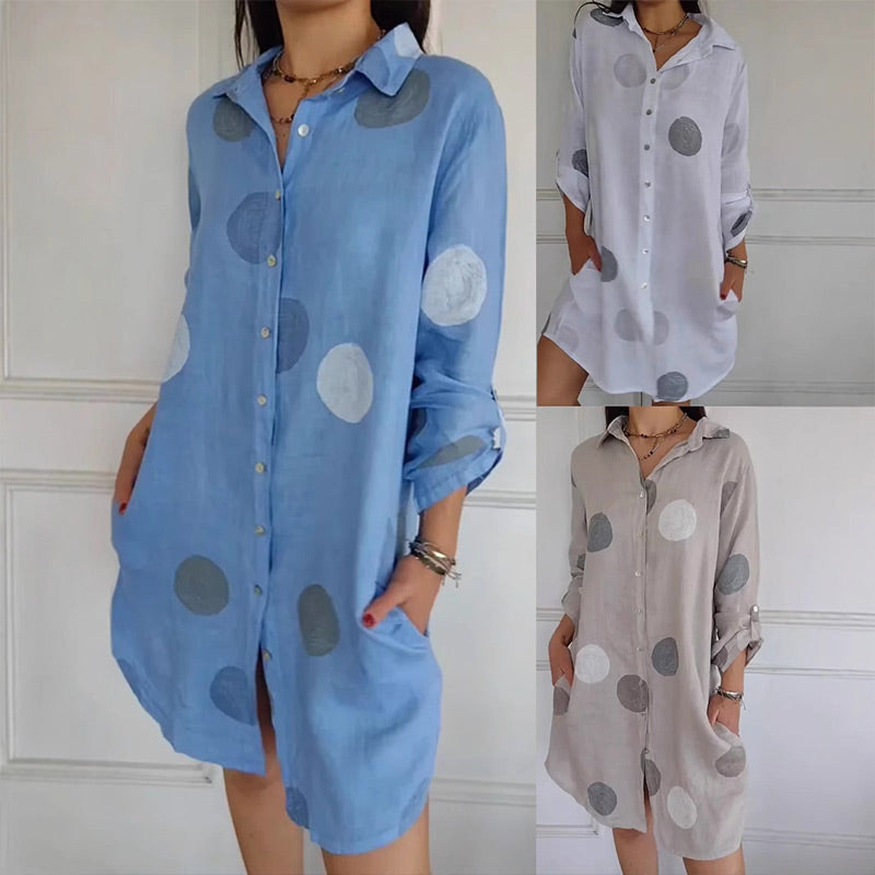 Melina - Élégante Robe Chemise Imprimée