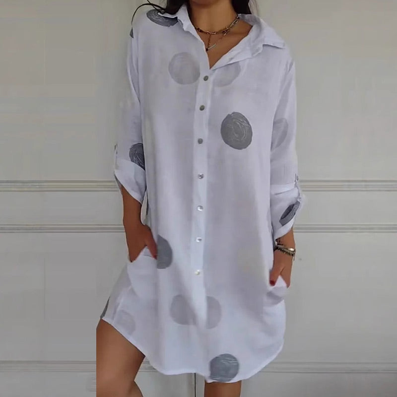 Melina - Élégante Robe Chemise Imprimée