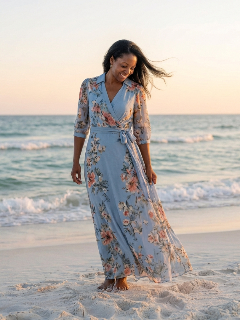 Elowen - Robe Maxi Fluide Fleurie