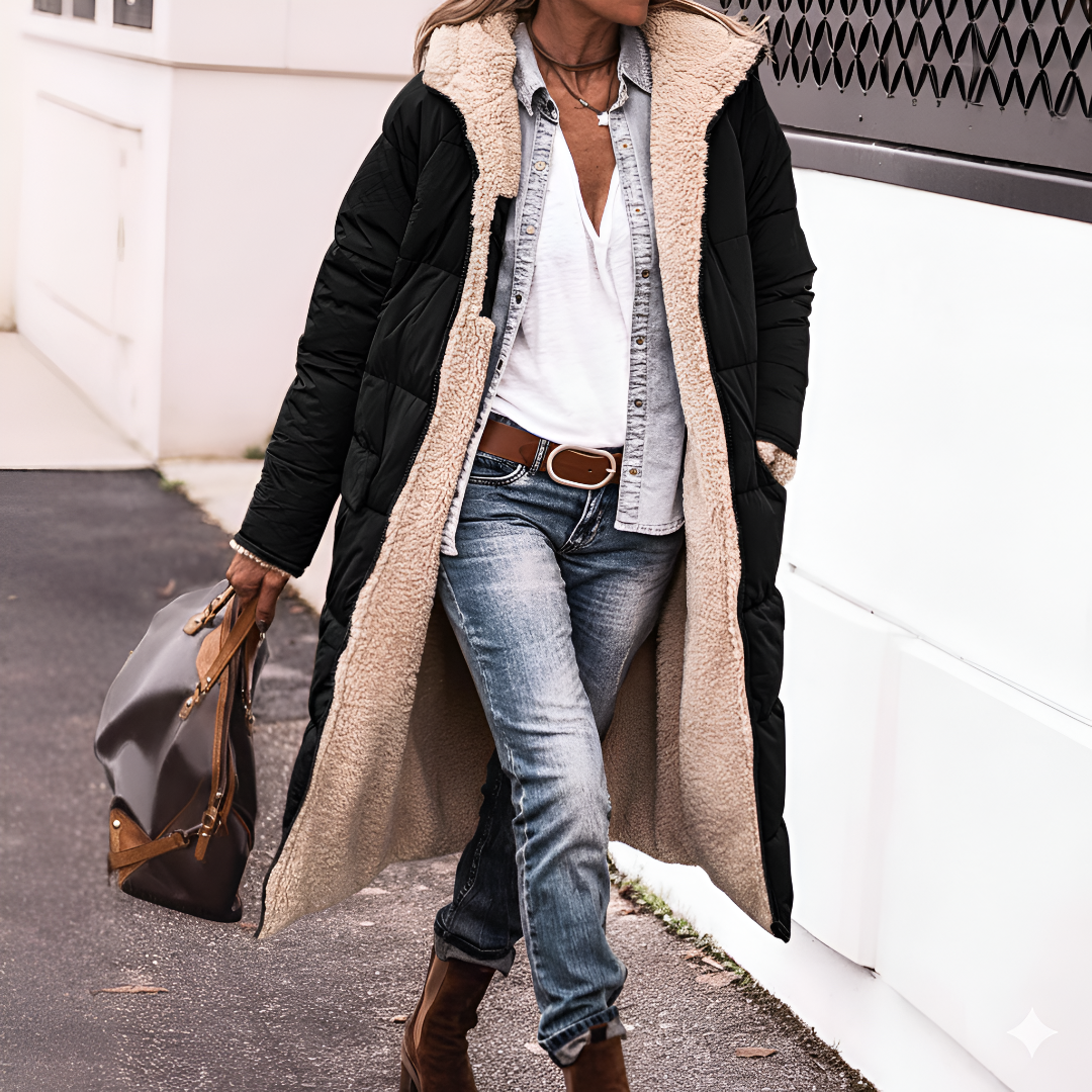 Layla - Manteau Long Réversible Élégant